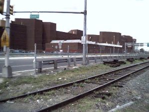 Cass Street with the New Jersey State Prison in the backgound.