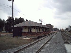 Old station and new track